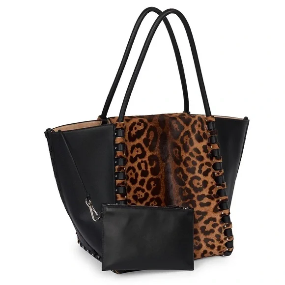 ❌SOLD❌ New $5,250 ALAIA Le Hinge Leopard-Print Calf Hair Tote Bag Handbag - Picture 1 of 16